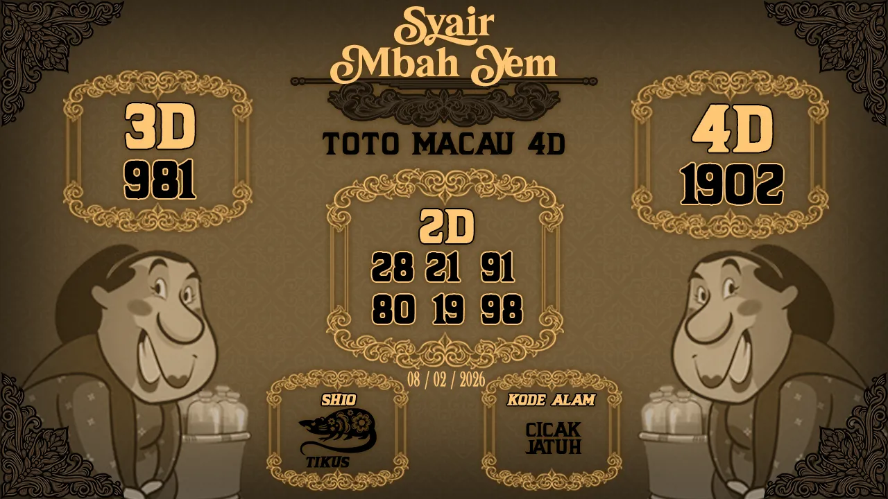 Syair Macau 4D Mbah Yem 08 02 2026