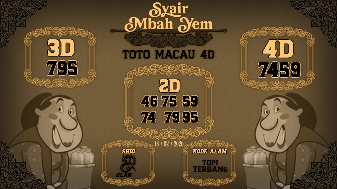 Syair Macau 4D Mbah Yem 13 02 2026