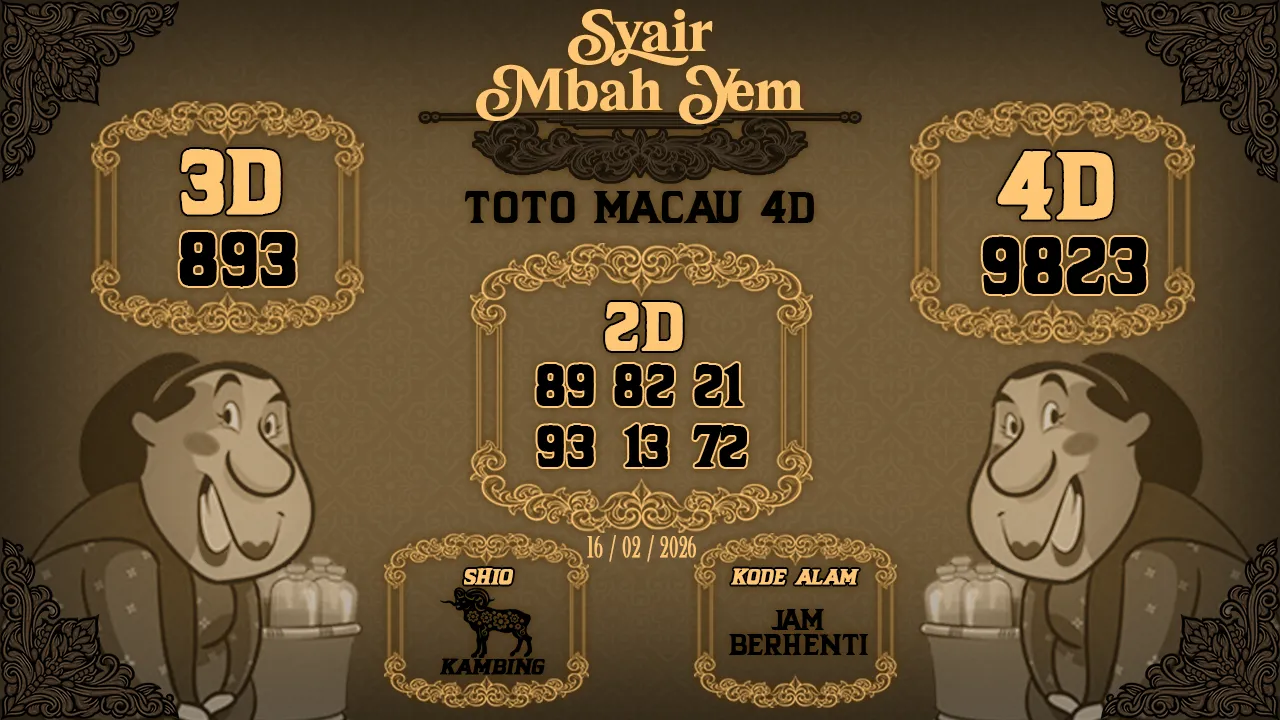 Syair Macau 4D Mbah Yem 16 02 2026