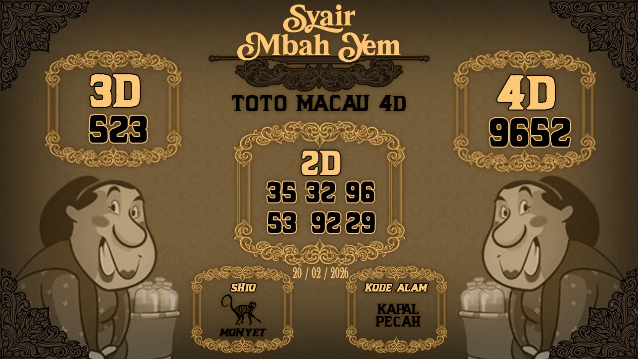 Syair Macau 4D Mbah Yem 20 02 2026
