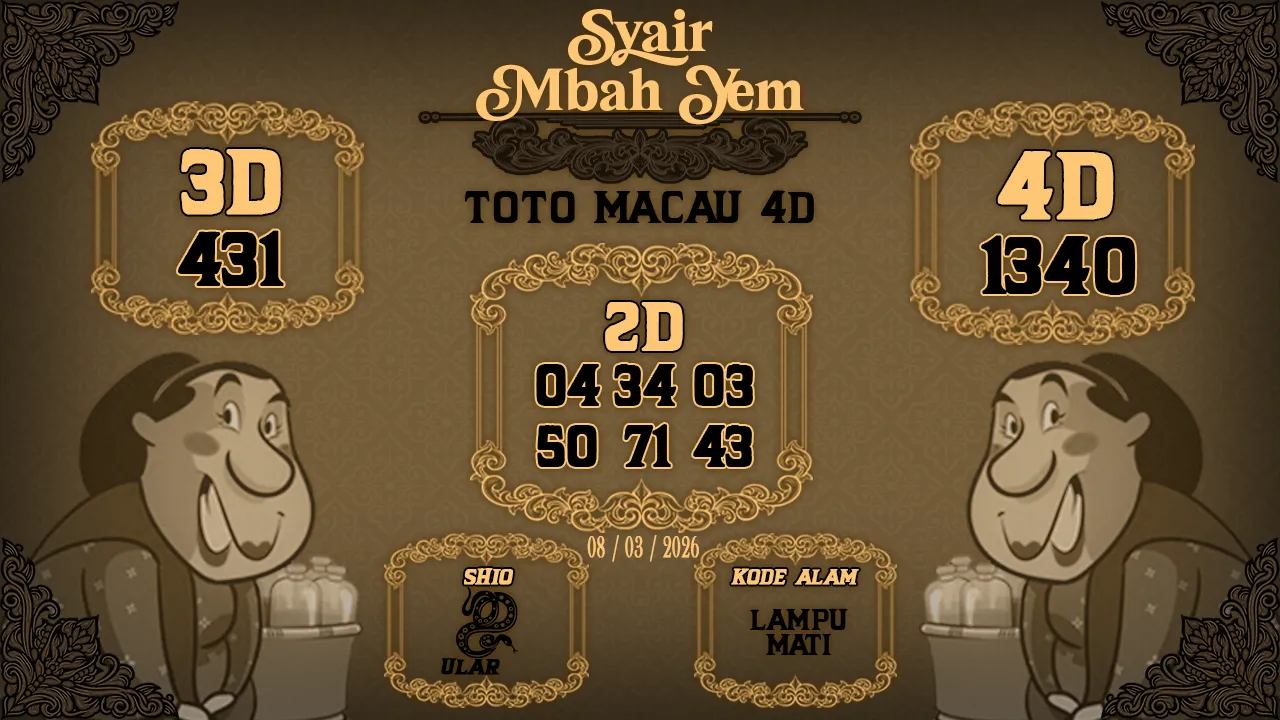 Syair Macau 4D Mbah Yem 08 03 2026
