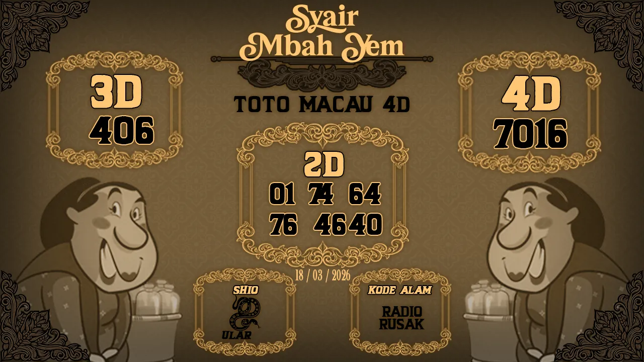 Syair Macau 4D Mbah Yem 18 03 2026