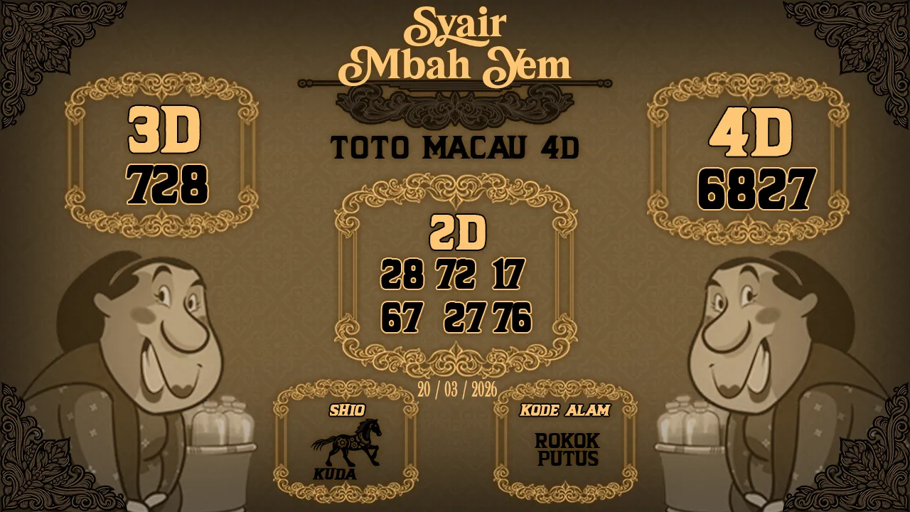 Syair Macau 4D Mbah Yem 20 03 2026