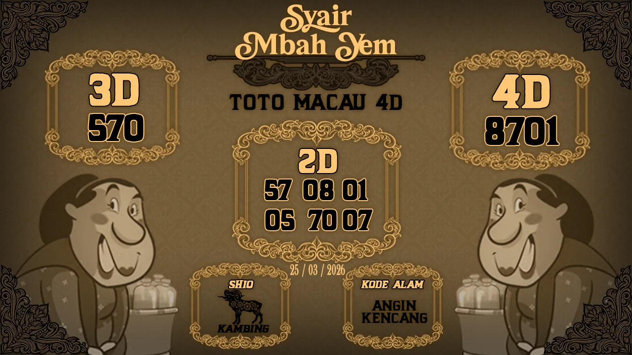 Syair Macau 4D Mbah Yem 25 03 2026