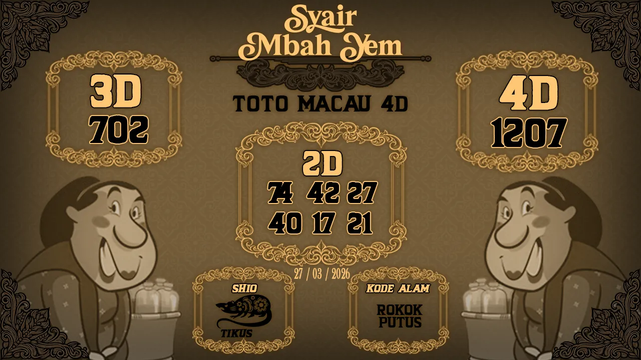 Syair Macau 4D Mbah Yem 27 03 2026