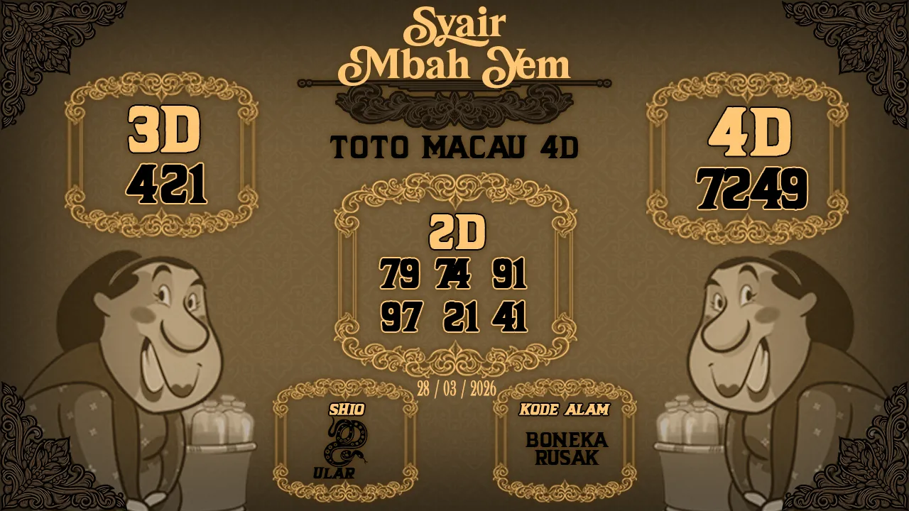 Syair Macau 4D Mbah Yem 28 03 2026