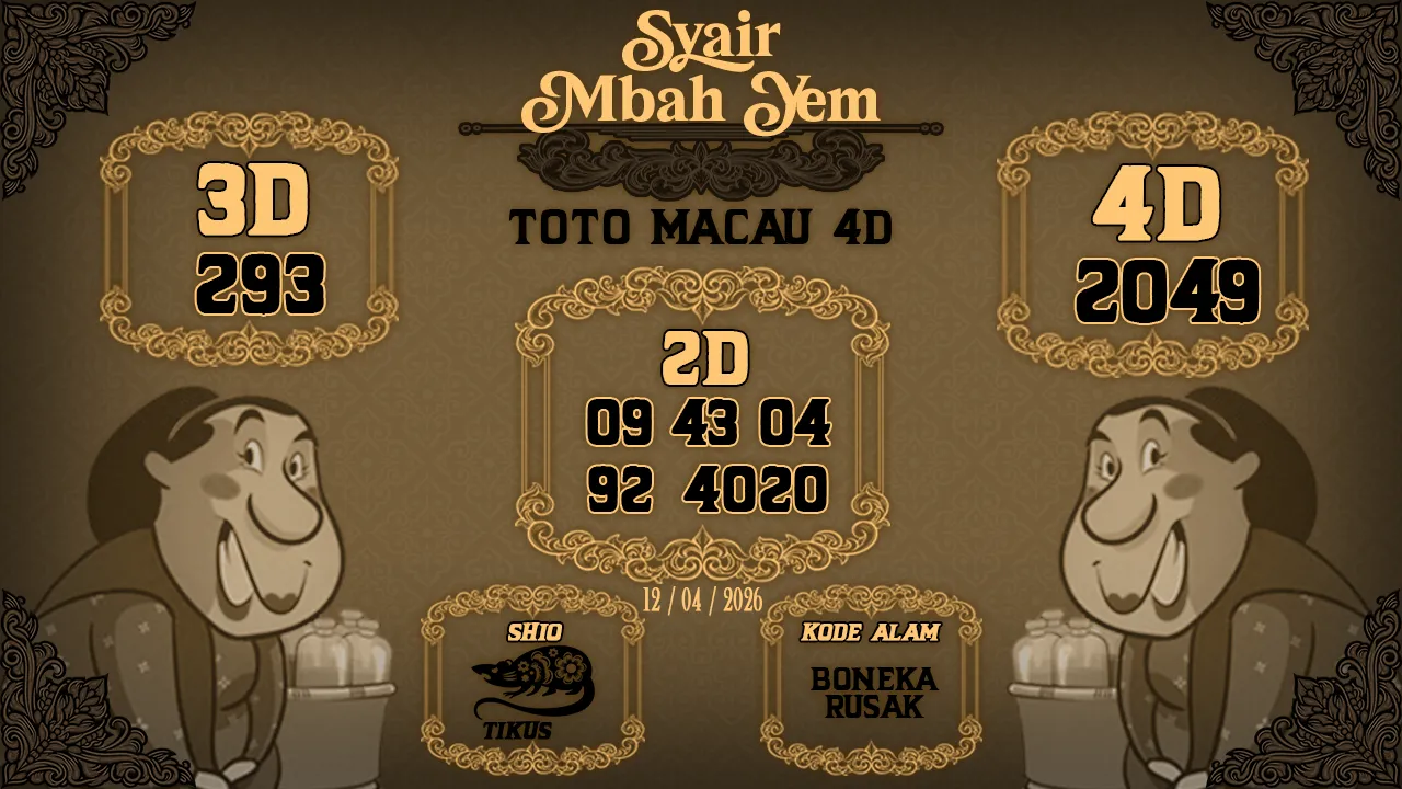 Syair Macau 4D Mbah Yem 12 04 2026