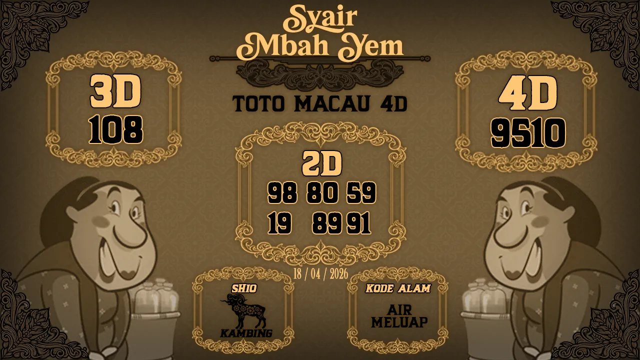 Syair Macau 4D Mbah Yem 18 04 2026