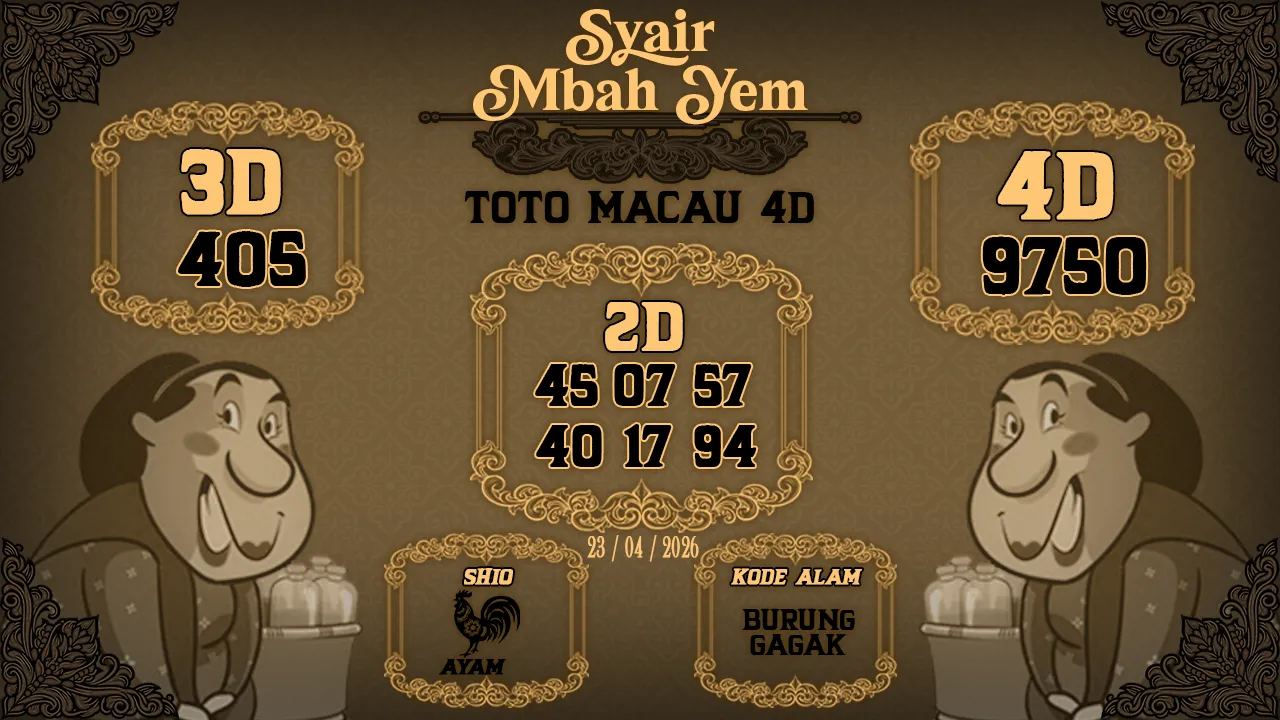 Syair Macau 4D Mbah Yem 23 04 2026