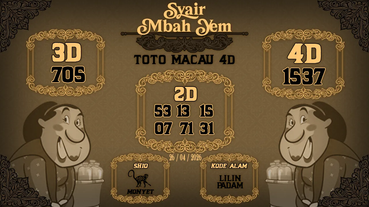 Syair Macau 4D Mbah Yem 26 04 2026
