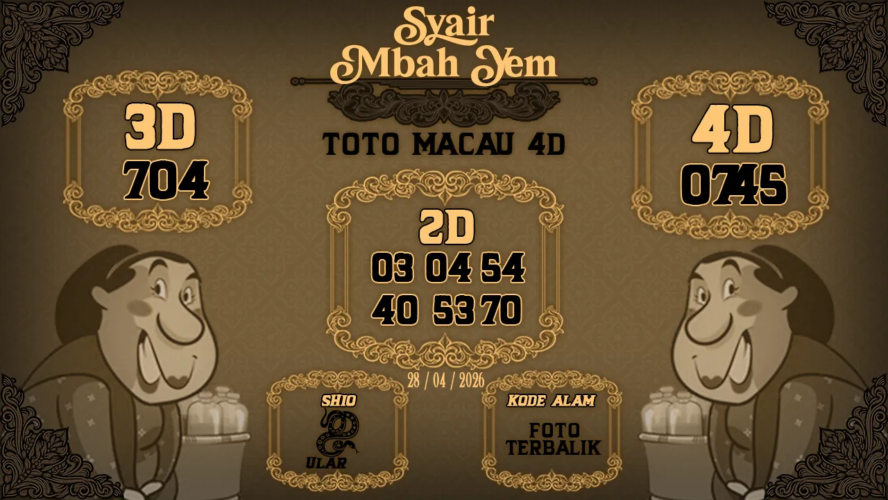 Syair Macau 4D Mbah Yem 28 04 2026