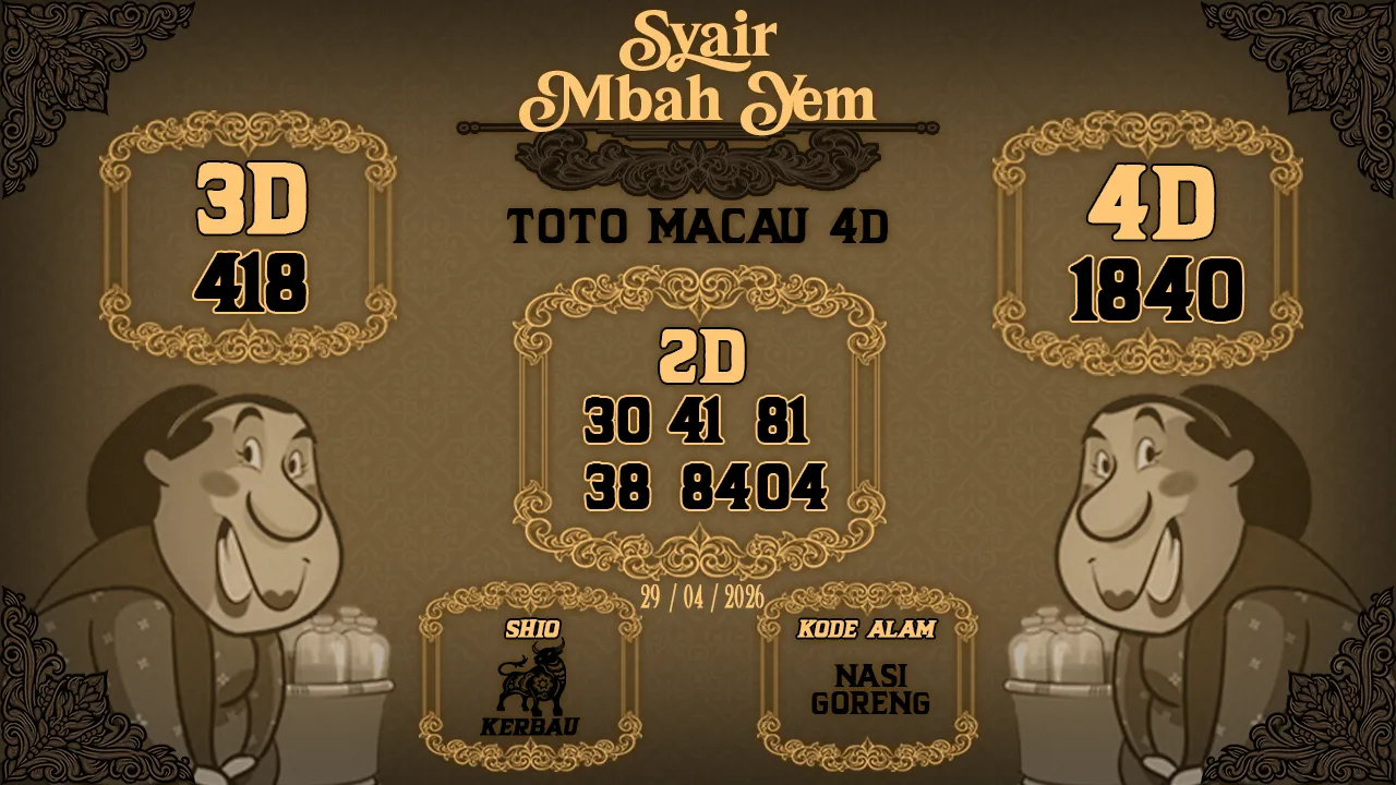 Syair Macau 4D Mbah Yem 29 04 2026