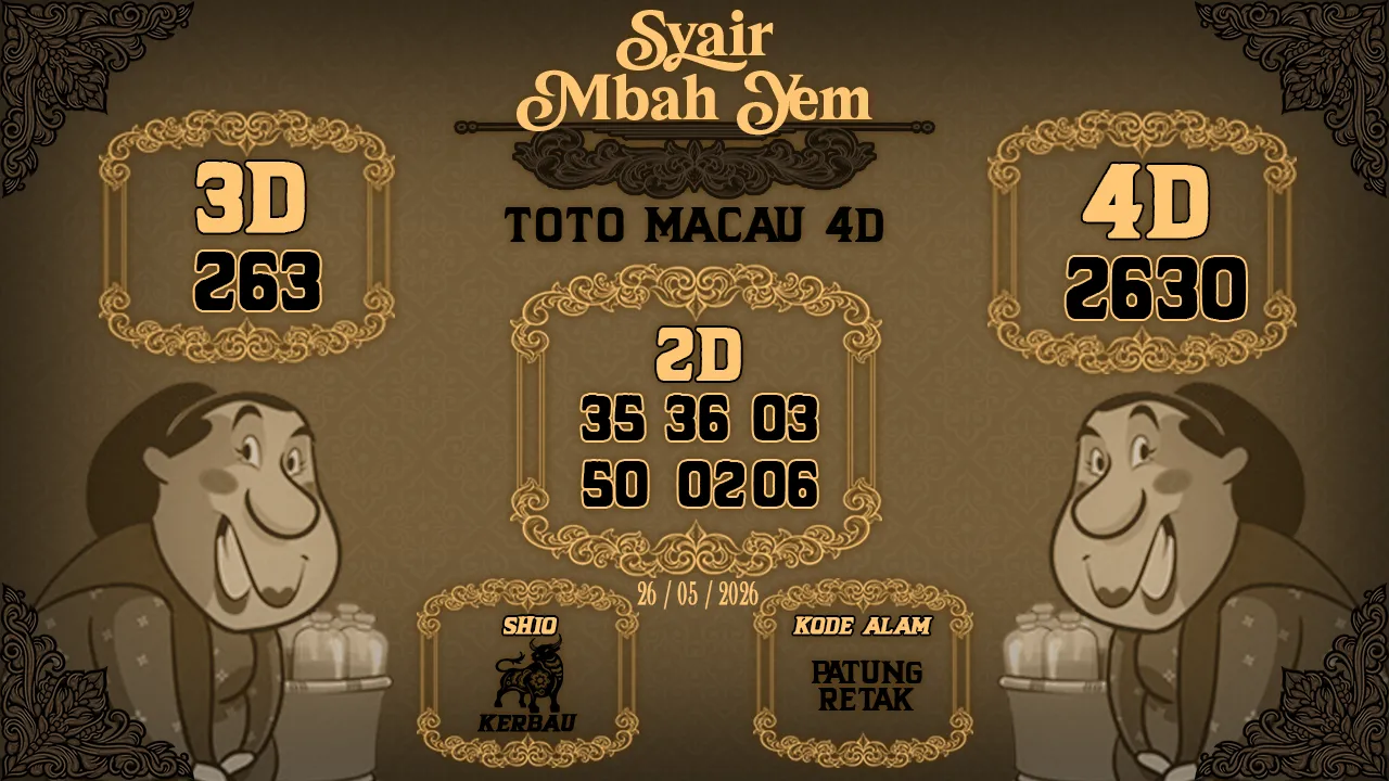 Syair Macau 4D Mbah Yem 26 05 202