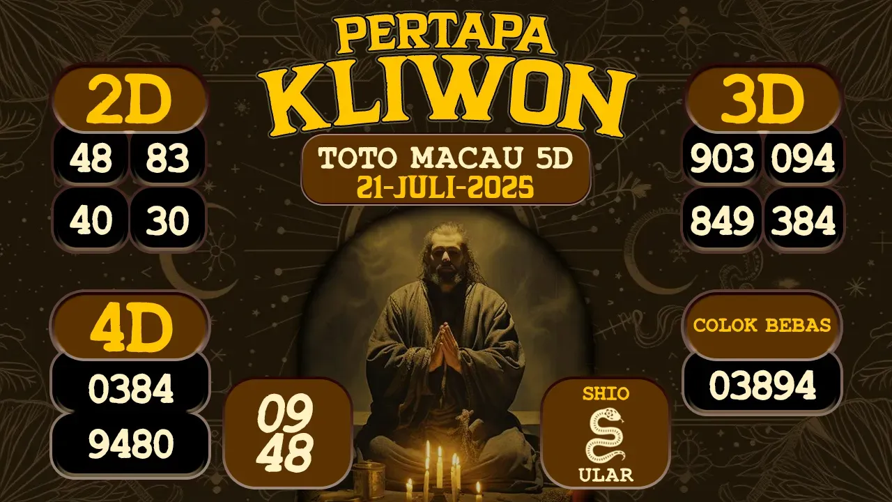syair Pertapa Kliwon Toto Macau 5D 21 07 2025