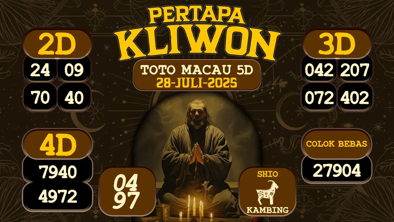 syair Pertapa Kliwon Toto Macau 5D 28 07 2025
