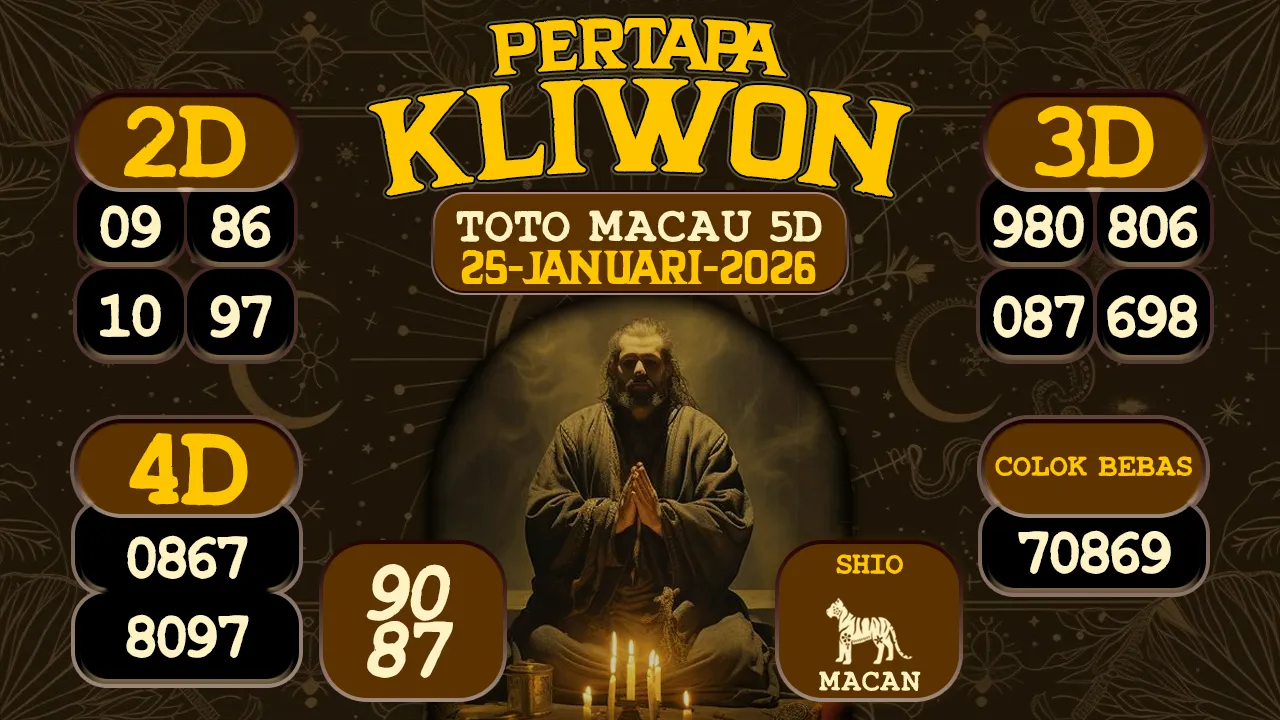 syair Pertapa Kliwon Toto Macau 5D 25 01 2026