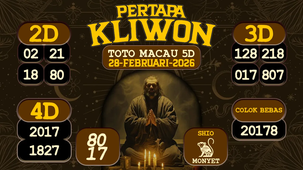 syair Pertapa Kliwon Toto Macau 5D 28 02 2026