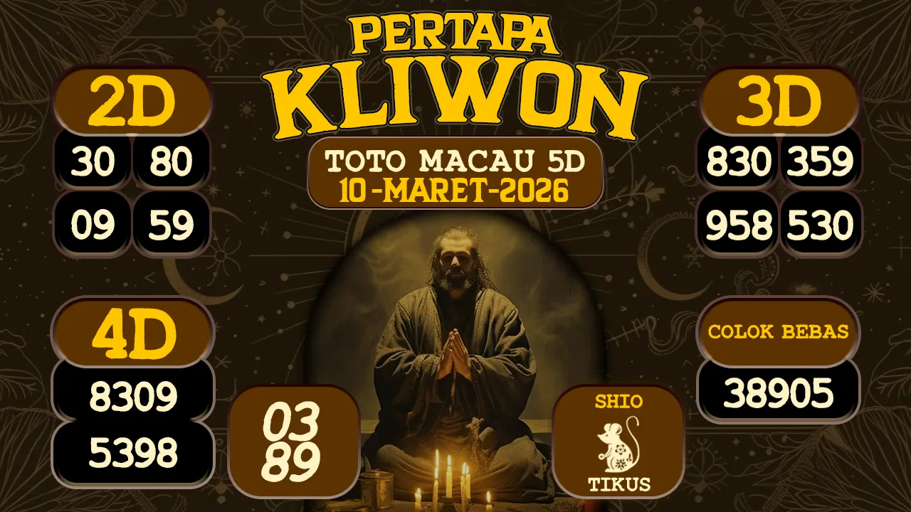 syair Pertapa Kliwon Toto Macau 5D 10 03 2026