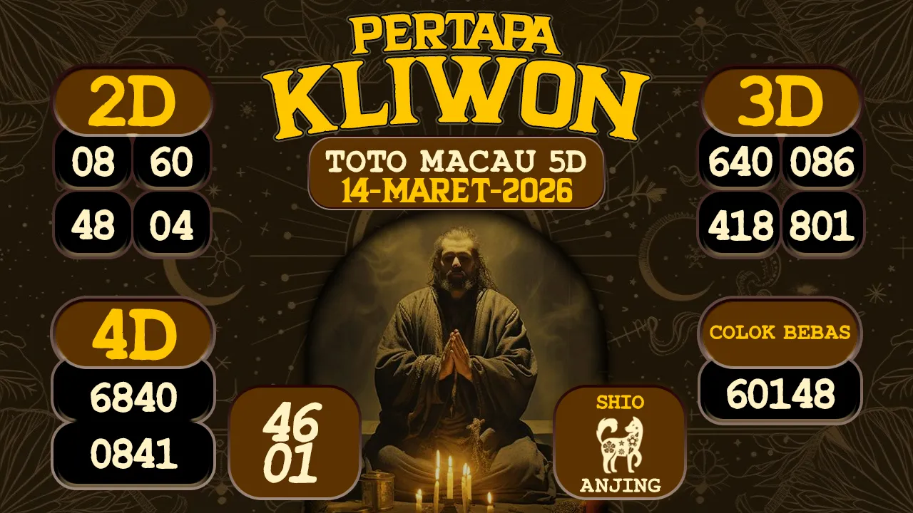 syair Pertapa Kliwon Toto Macau 5D 14 03 2026