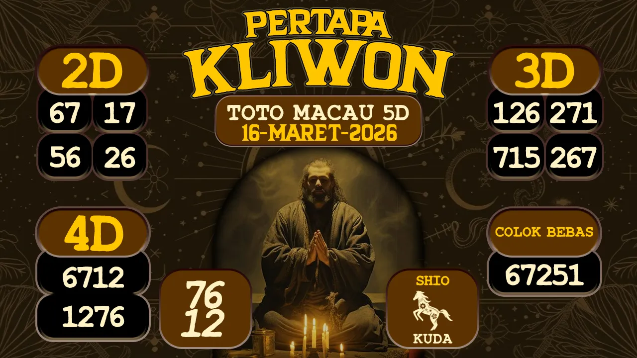 syair Pertapa Kliwon Toto Macau 5D 16 03 2026