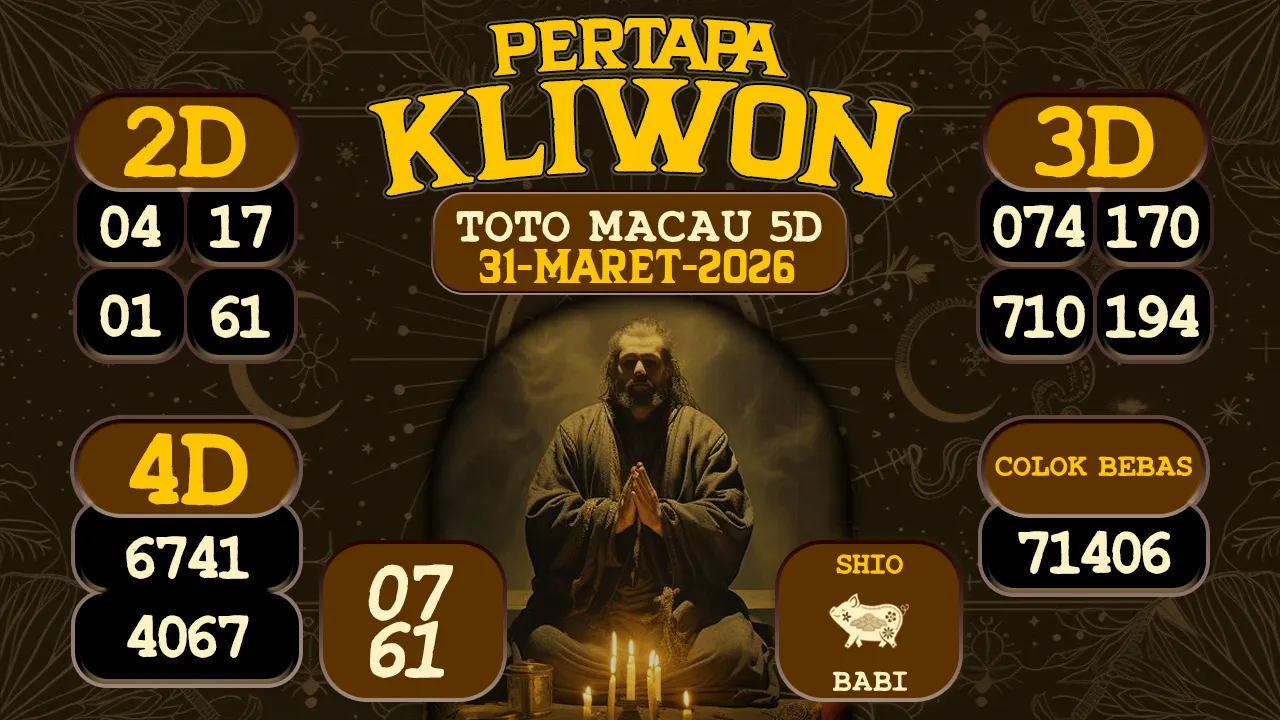 syair Pertapa Kliwon Toto Macau 5D 31 03 2026