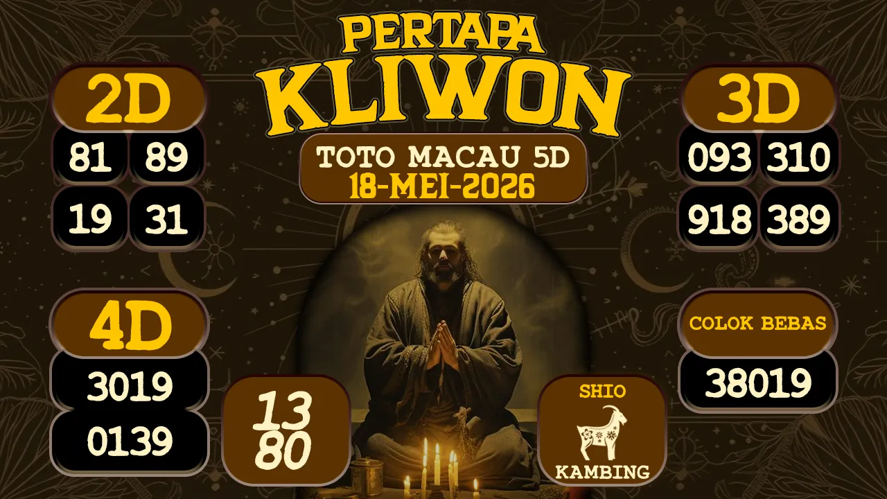 syair Pertapa Kliwon Toto Macau 5D 18 05 2026