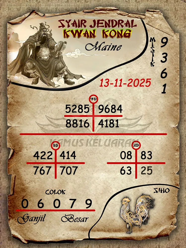 Syair Jendral Kwan Kong Maine 13 11 2025