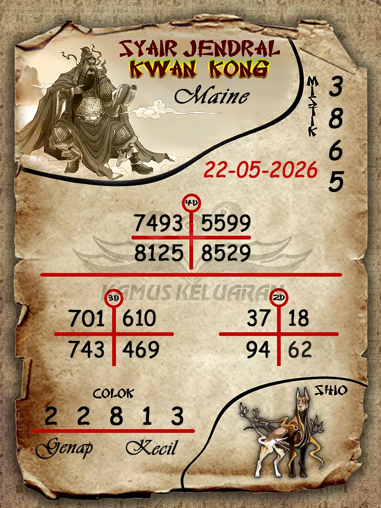 Syair Jendral Kwan Kong Maine 22 05 2026