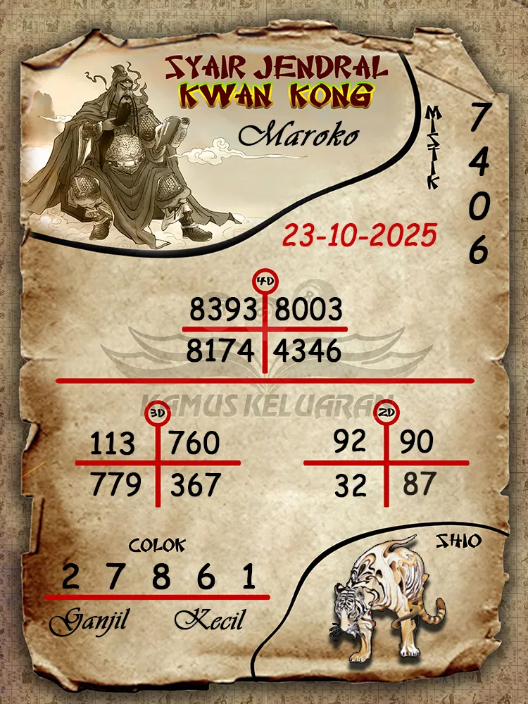 Syair Jendral Kwan Kong Maroko 23 10 2025