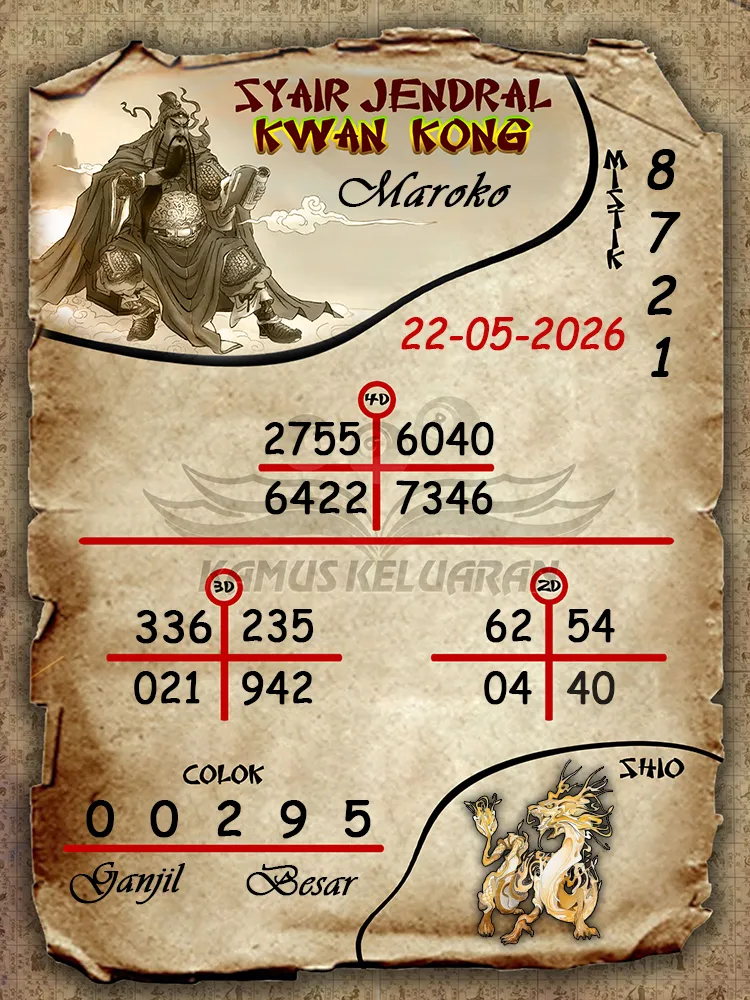 Syair Jendral Kwan Kong Maroko 22 05 2026
