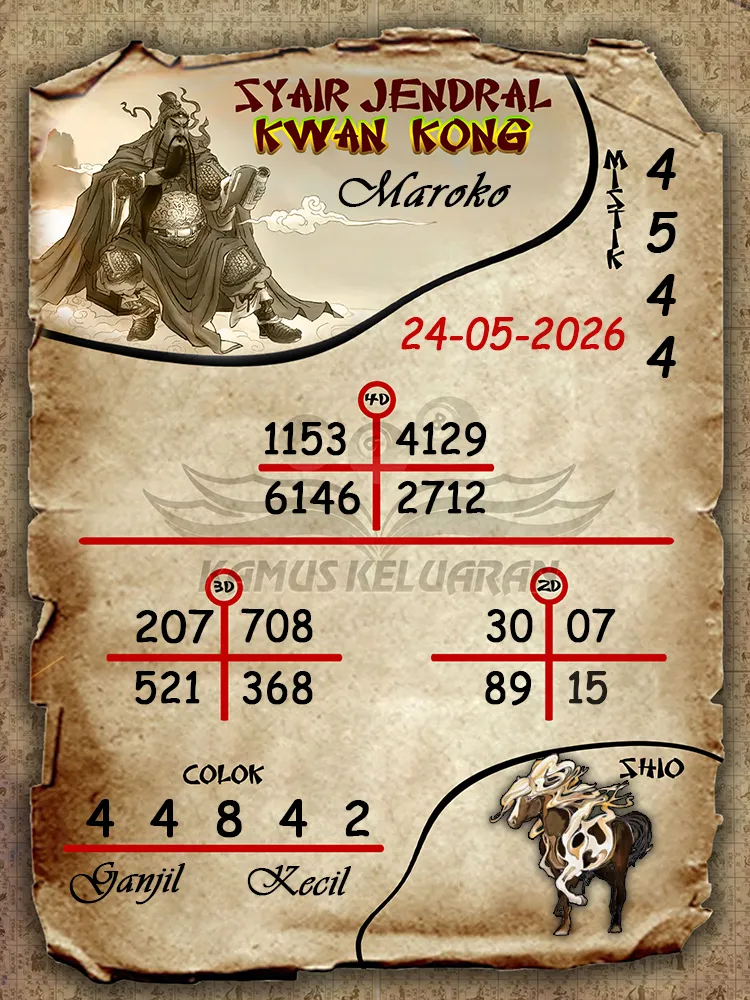 Syair Jendral Kwan Kong Maroko 24 05 2026