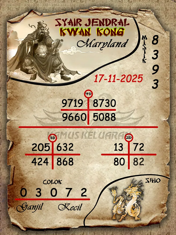 Syair Jendral Kwan Kong Maryland 17 11 2025