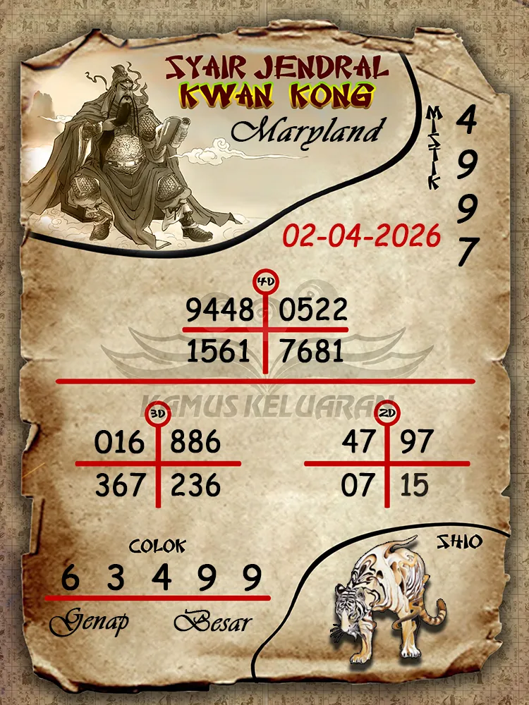 Syair Jendral Kwan Kong Maryland 02 04 2026
