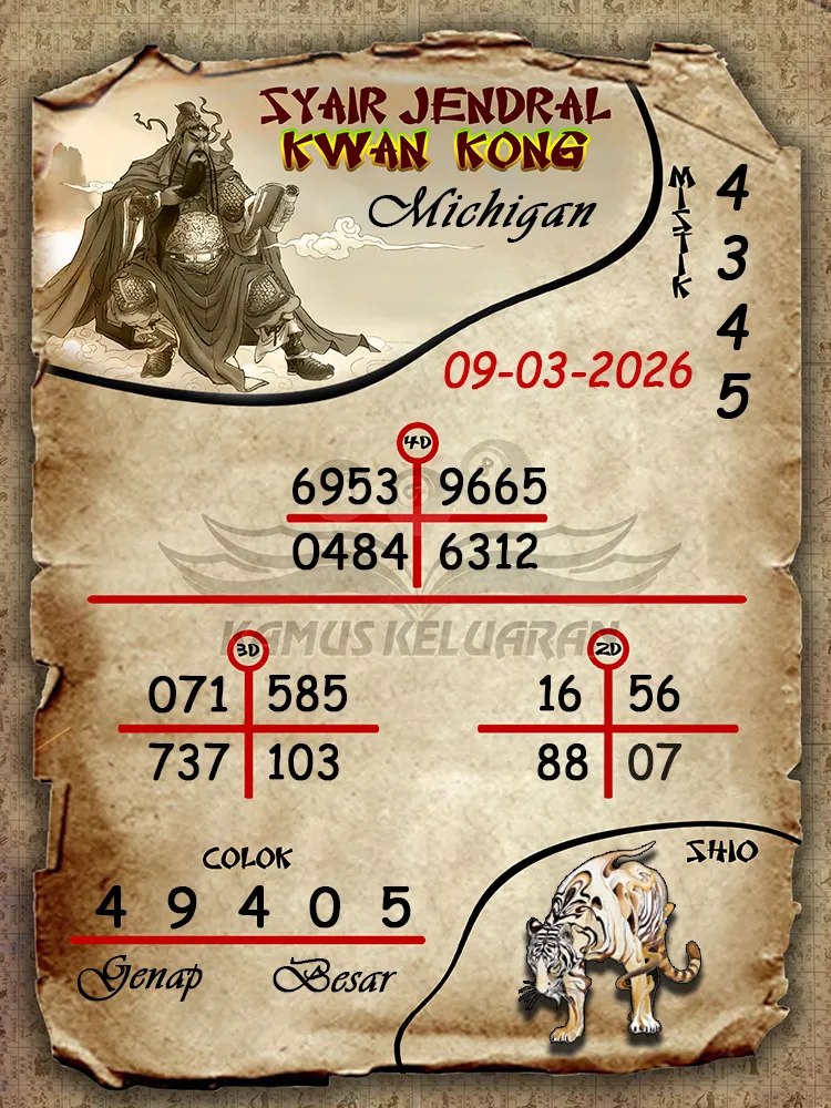Syair Jendral Kwan Kong Michigan 09 03 2026