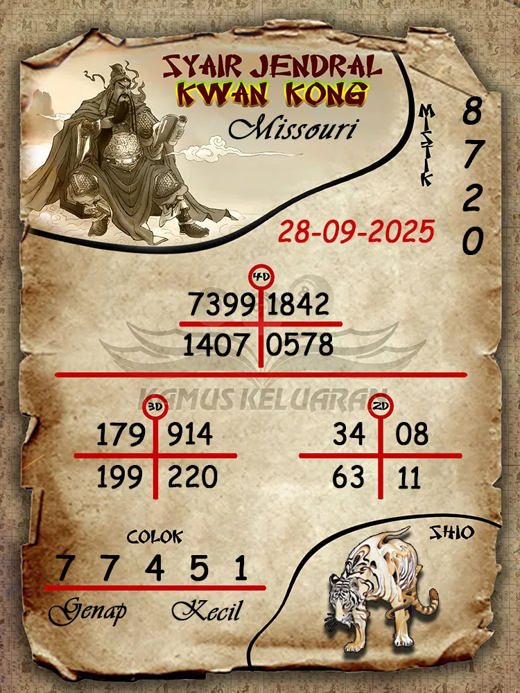 Syair jendral kwan kong Missouri 28 09 2025