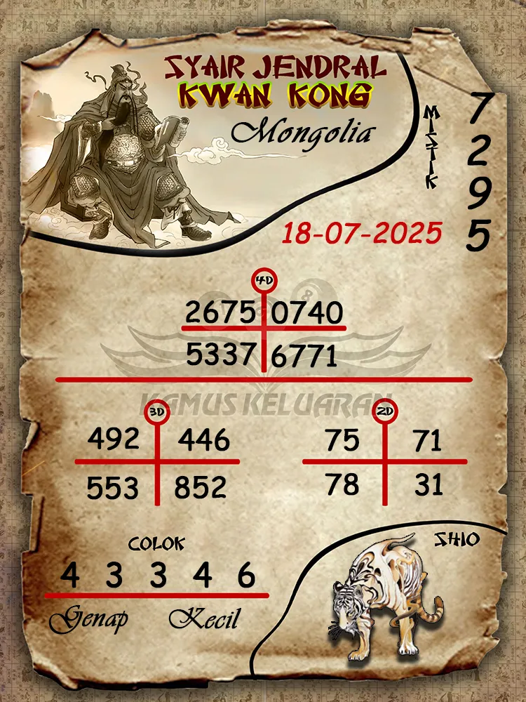 syair jendral kwan kong Mongolia 18 07 2025