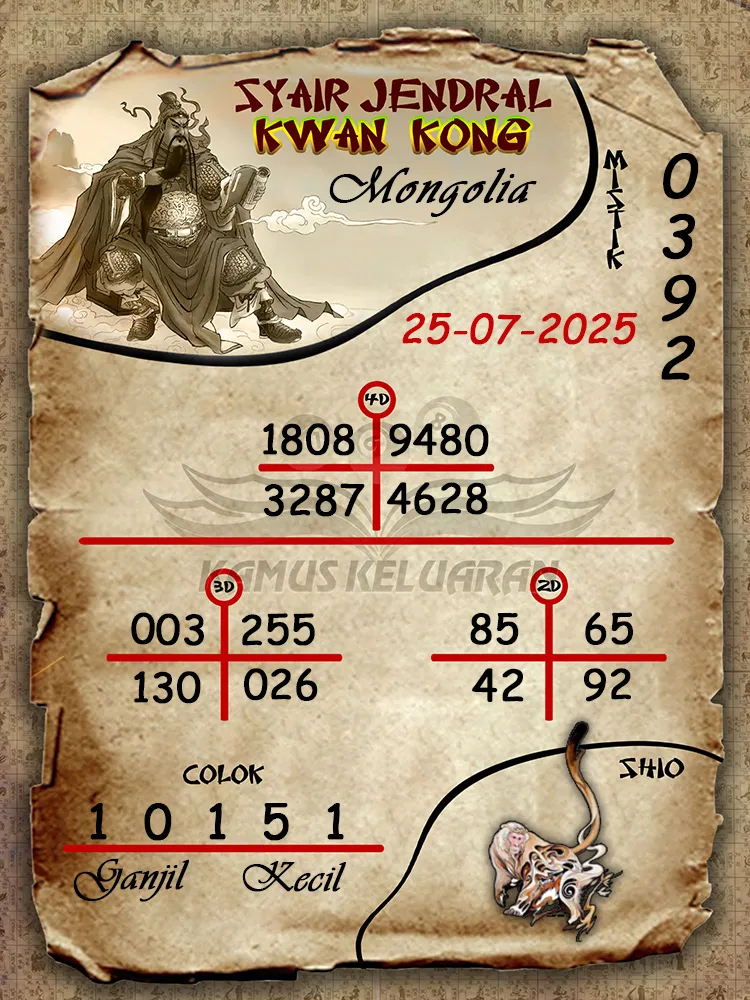 syair jendral kwan kong Mongolia 25 07 2025