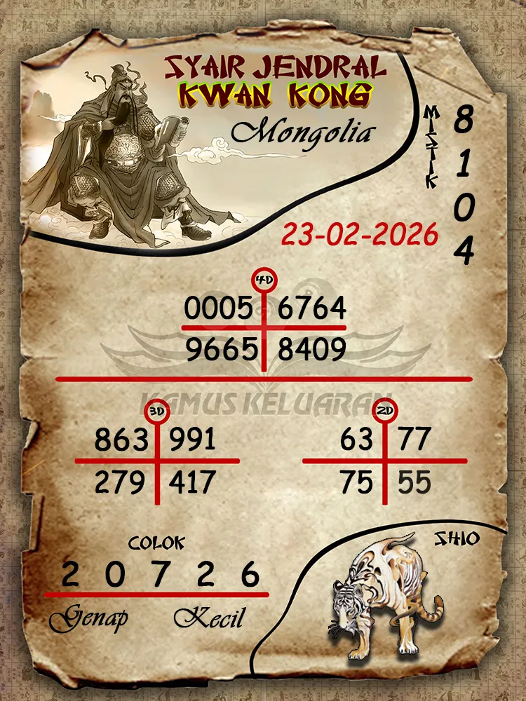 Syair Jendral Kwan Kong Mongolia 23 02 2026