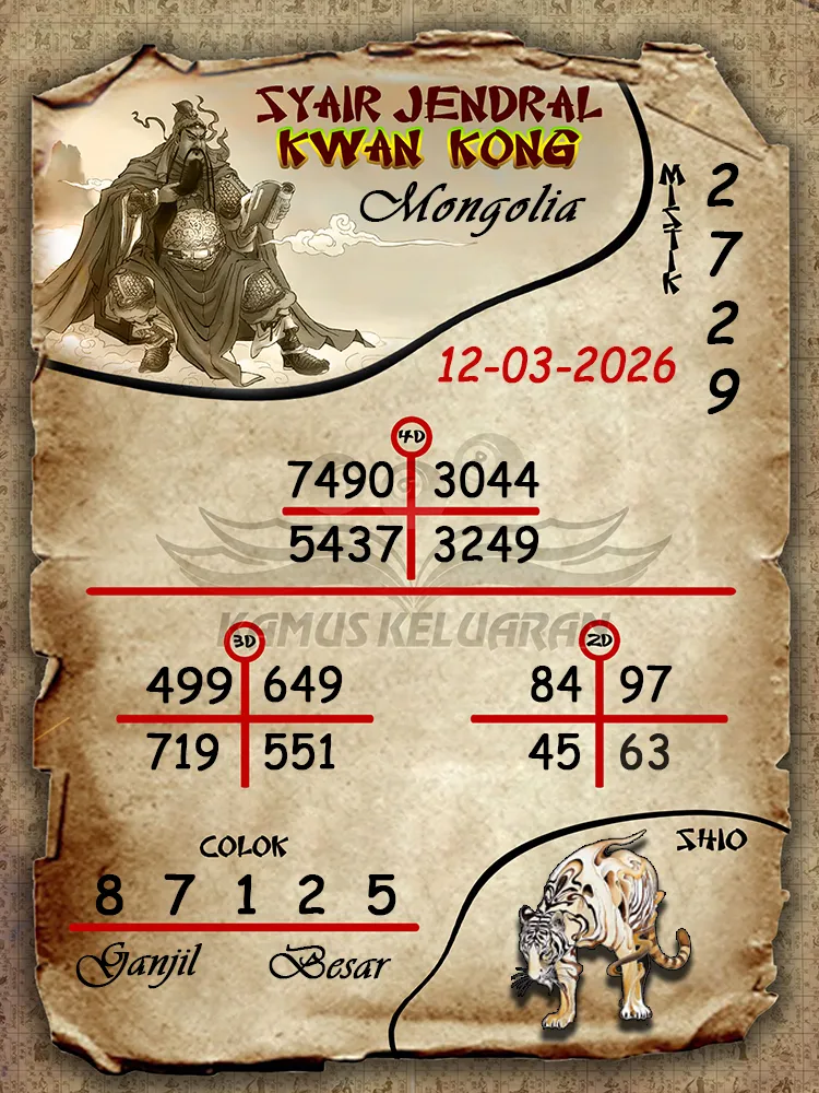 Syair Jendral Kwan Kong Mongolia 12 03 2026