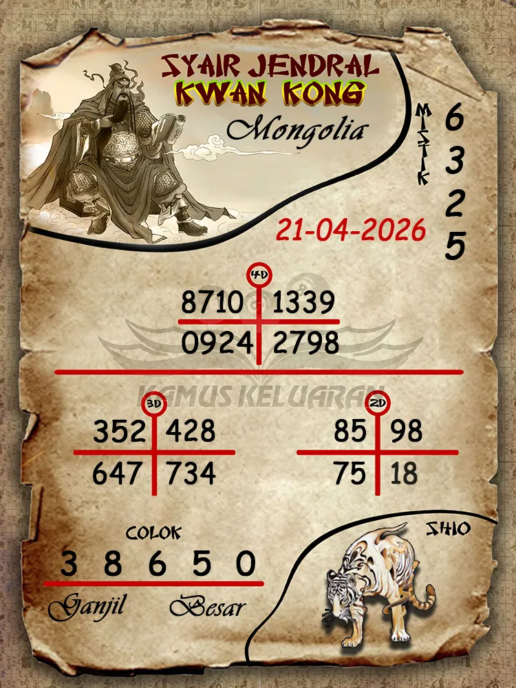 Syair Jendral Kwan Kong Mongolia 21 04 2026