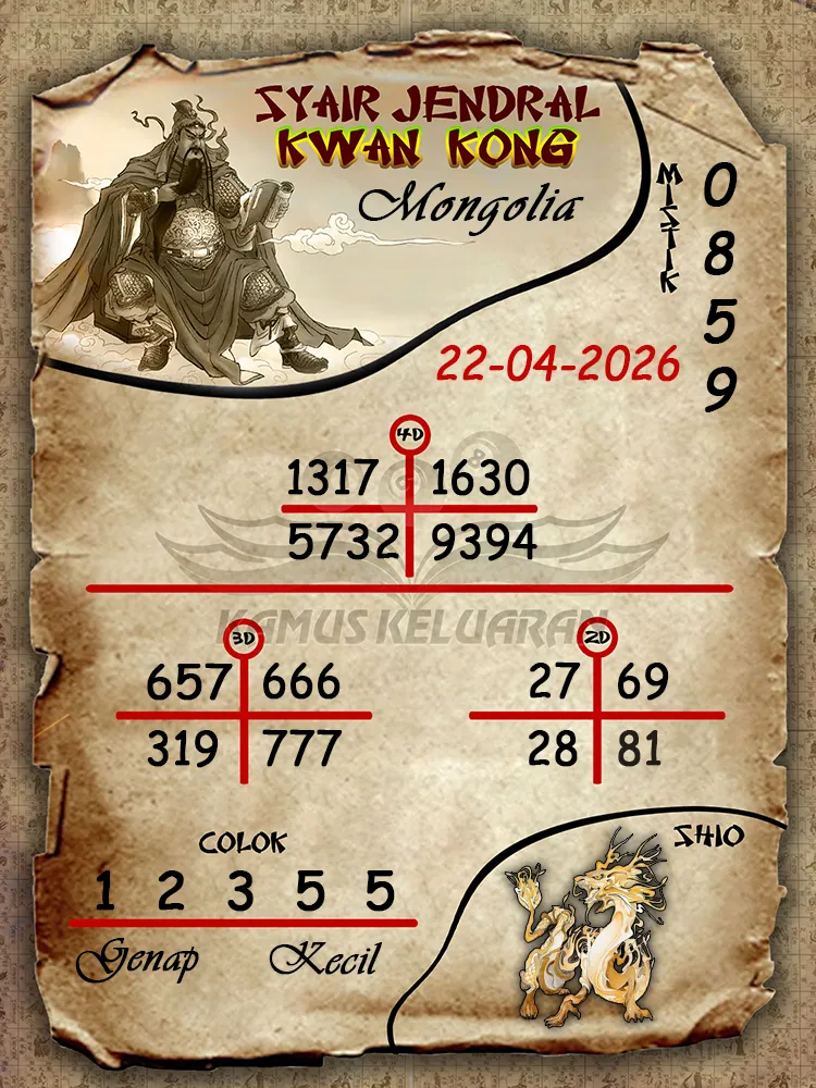 Syair Jendral Kwan Kong Mongolia 22 04 2026