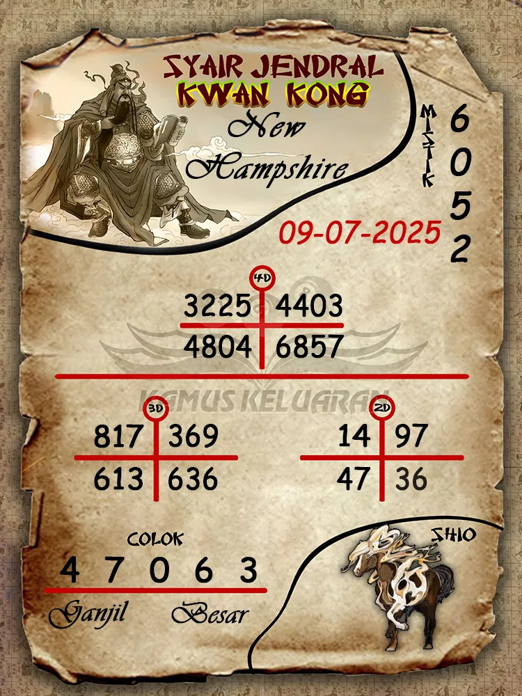 syair jendral kwan kong New Hampshire 09 07 2025