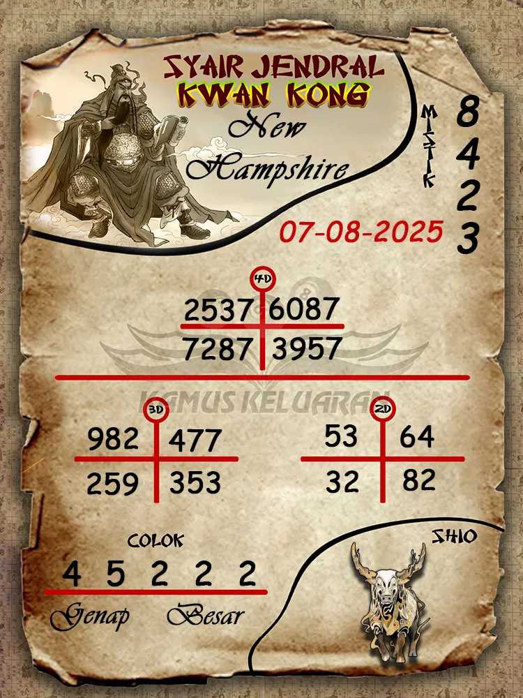 syair jendral kwan kong New Hampshire 07 08 2025