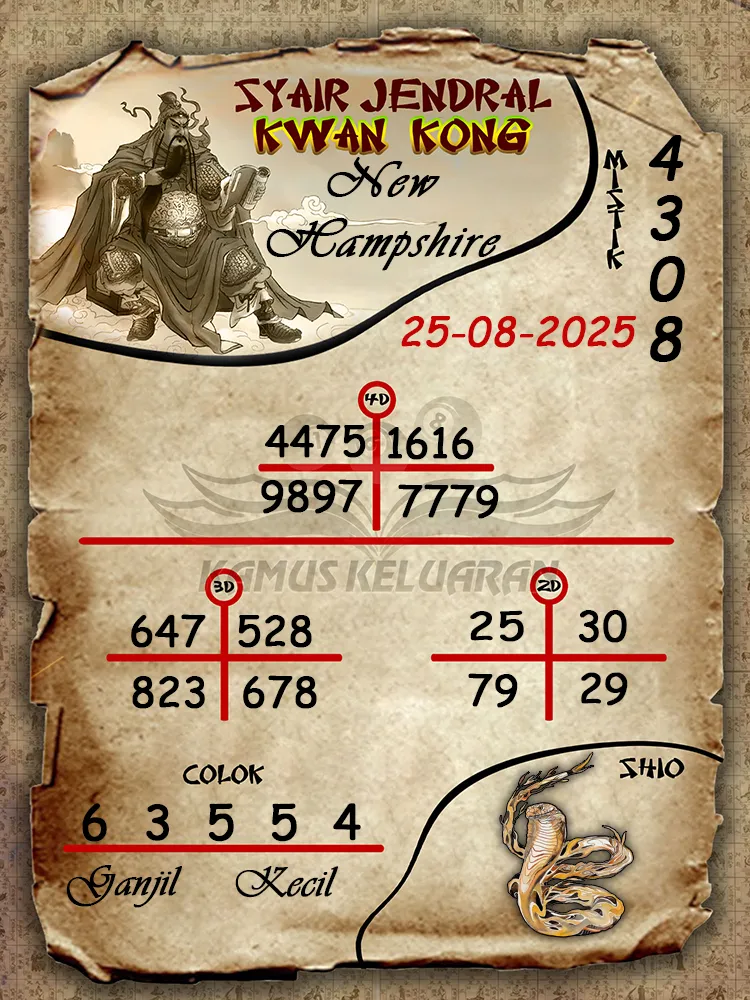syair jendral kwan kong New Hampshire 25 08 2025