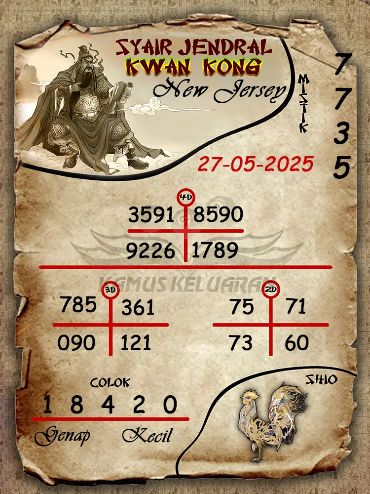 syair jendral kwan kong new jersey 27 05 2025