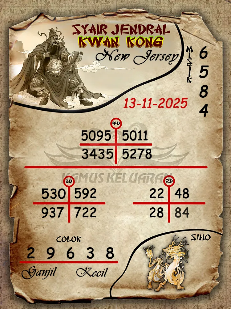 Syair Jendral Kwan Kong New Jersey 13 11 2025