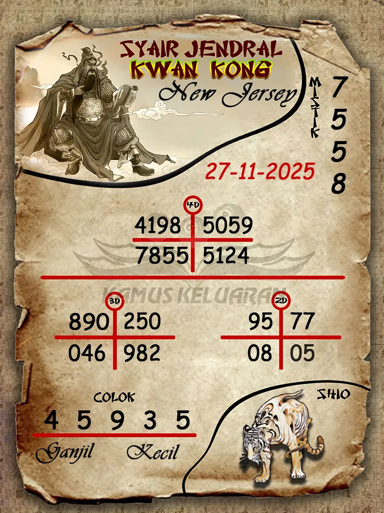 Syair Jendral Kwan Kong New Jersey 27 11 2025