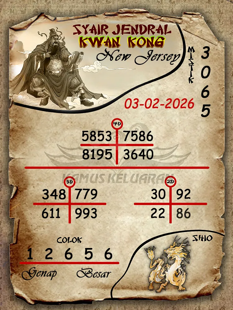 Syair Jendral Kwan Kong New Jersey 03 02 2026