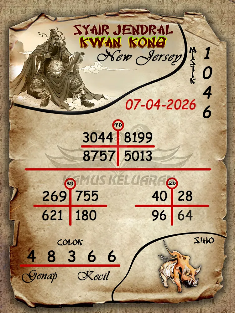 Syair Jendral Kwan Kong New Jersey 07 04 2026