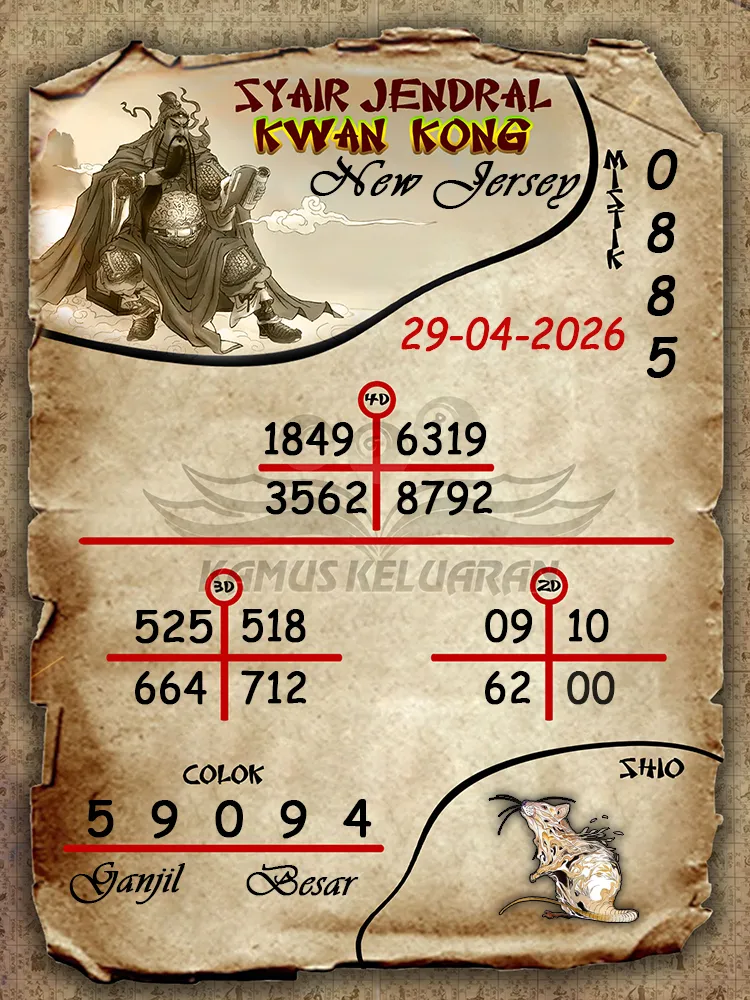 Syair Jendral Kwan Kong New Jersey 29 04 2026